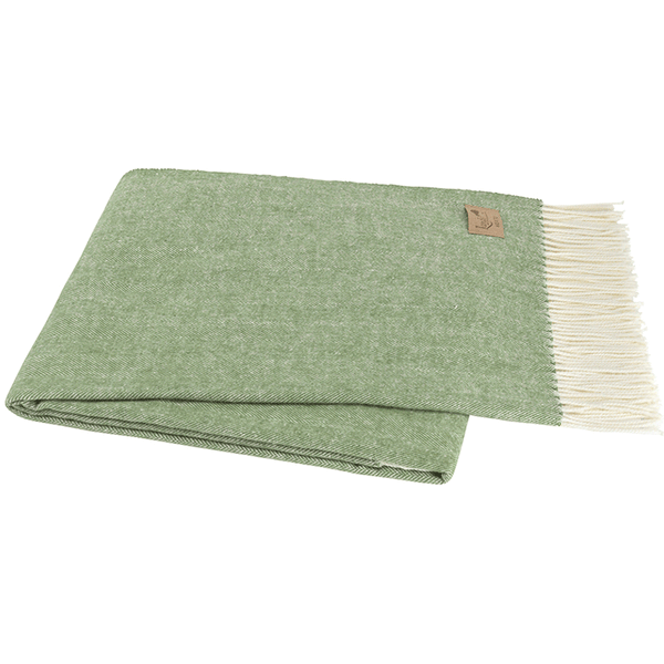 Olive Italian Herringbone Throw