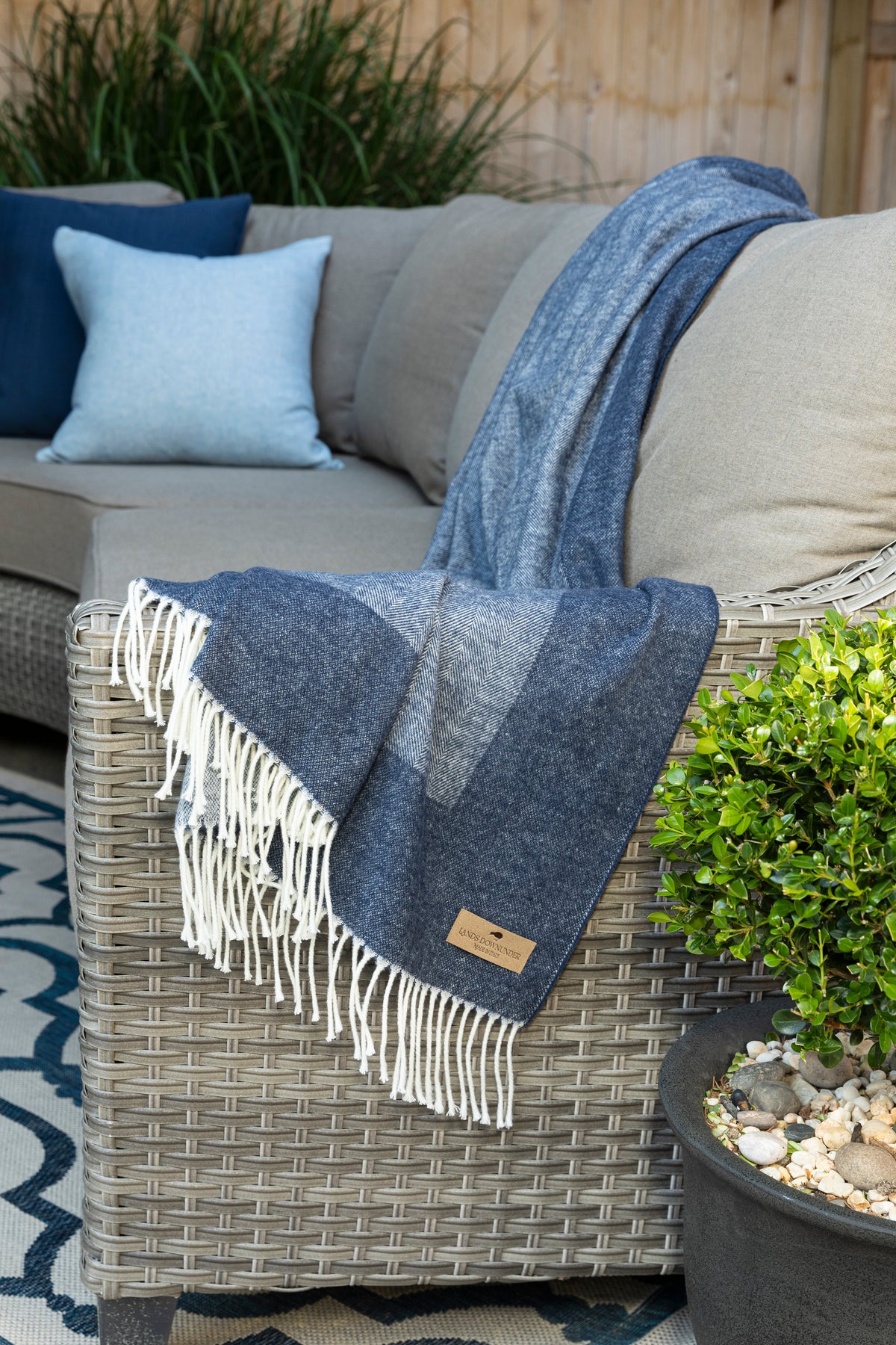 navy italian throw blanket patio