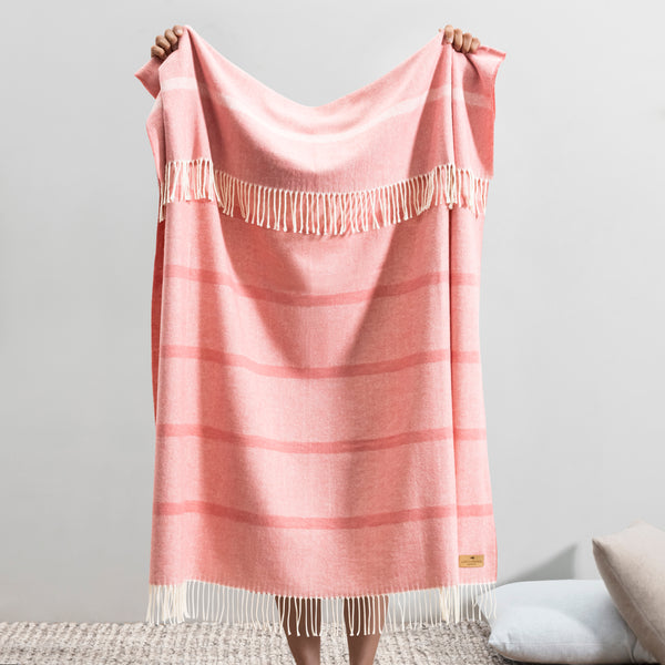 Berry Sorbet Montauk Stripe Throw