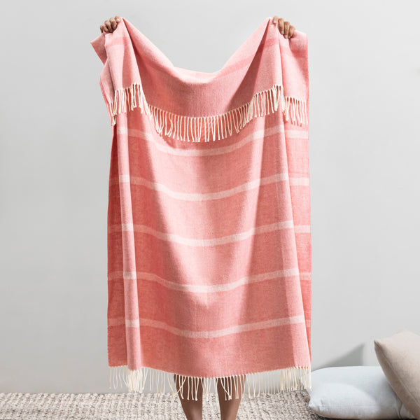 Berry Sorbet Montauk Stripe Throw