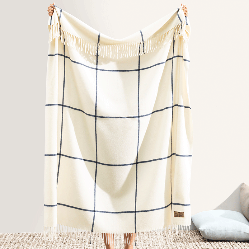 Windowpane Cashmere Blend Throw