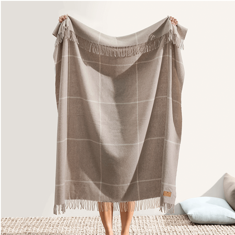 Windowpane Cashmere Blend Throw