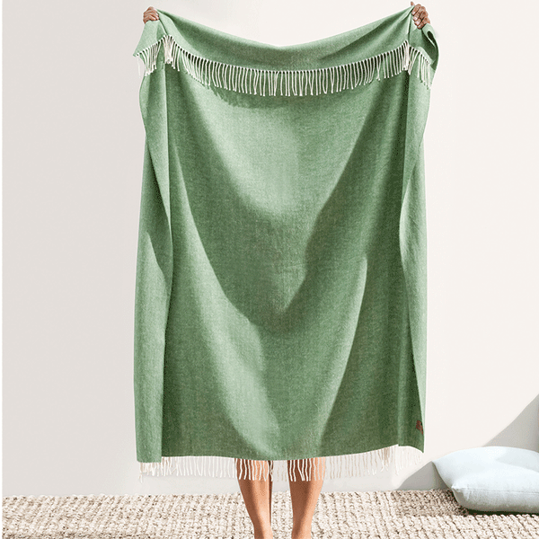 Olive Italian Herringbone Throw
