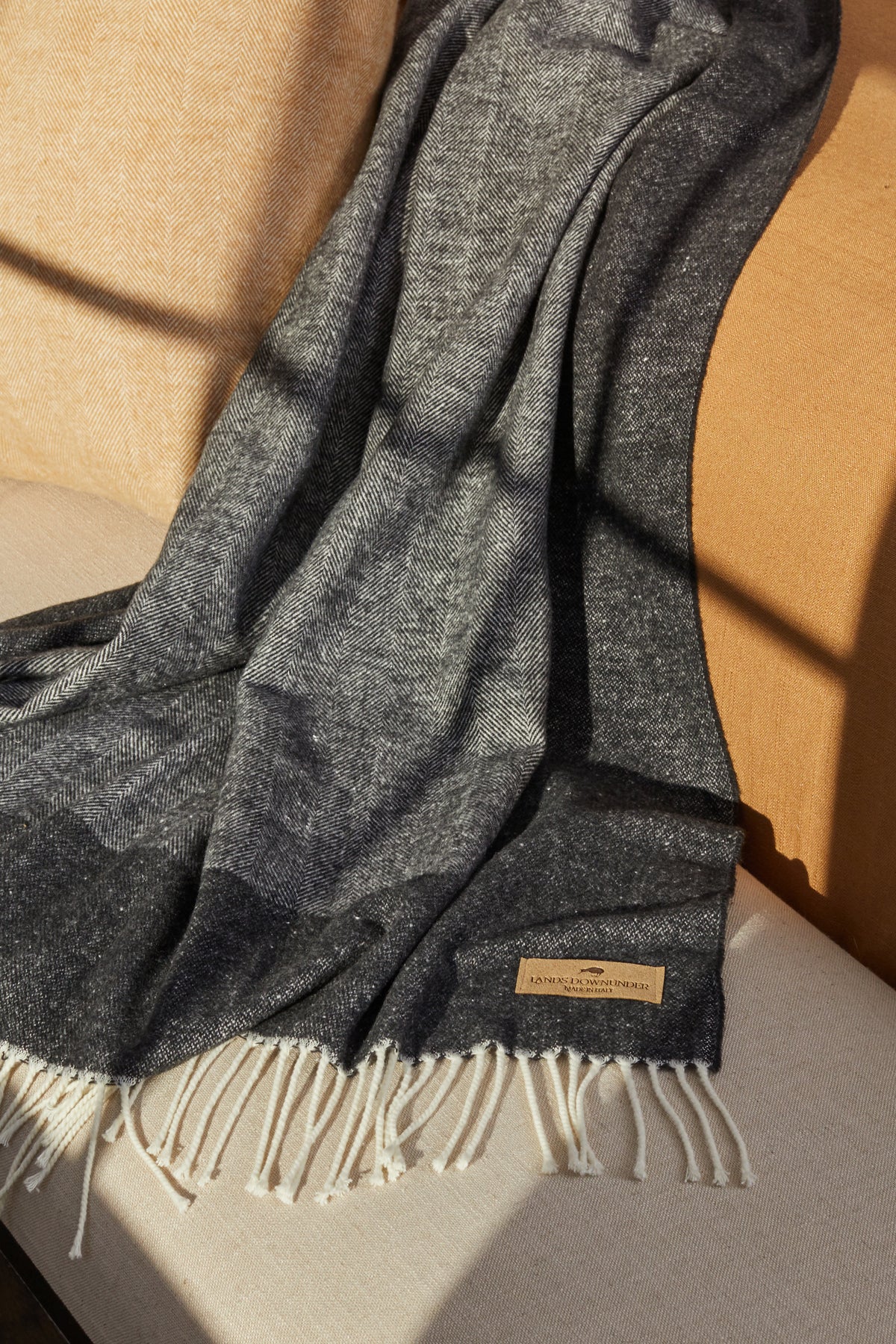 graphite italian throw blanket bench