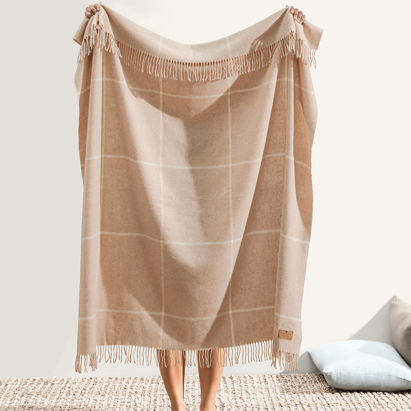 Windowpane Cashmere Blend Throw