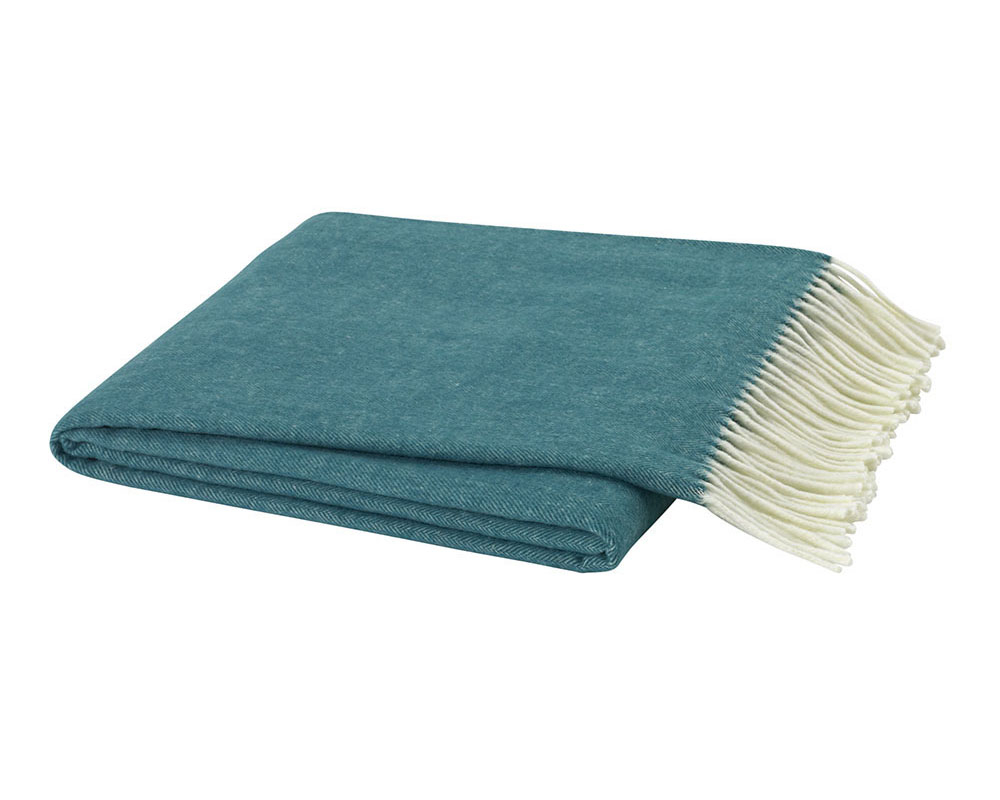 Teal Italian Herringbone Throw 