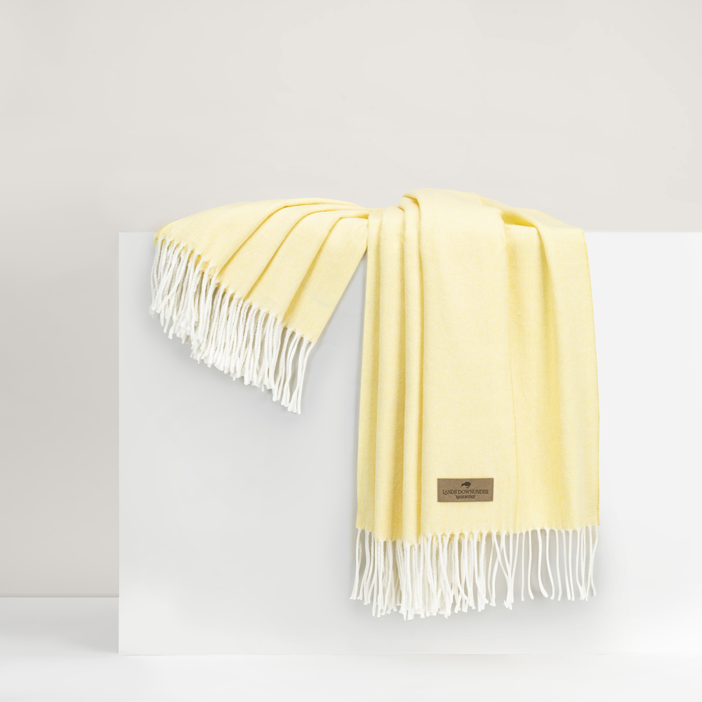 Yellow cashmere 2024 throw