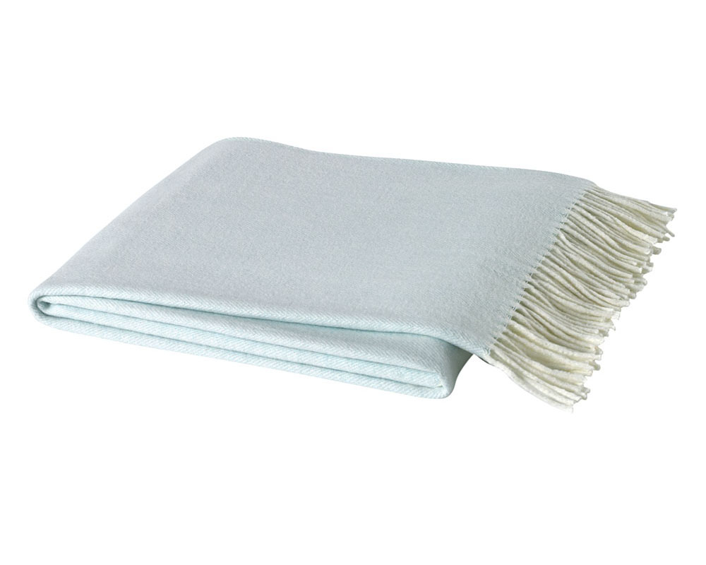 Ice Blue Italian Herringbone Throw | Italian Herringbone Throws