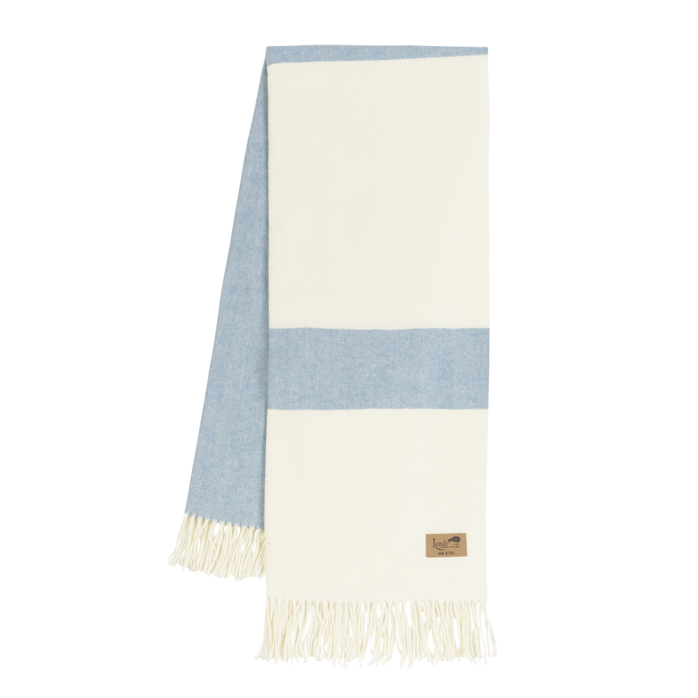 Denim Sydney Herringbone Stripe Throw | Sydney Herringbone Stripe