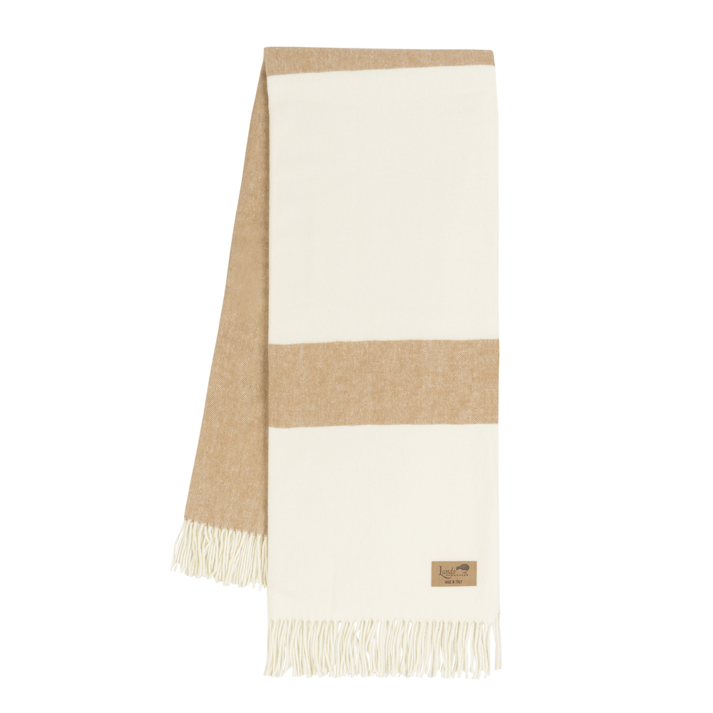 Caramel Sydney Herringbone Stripe Throw 