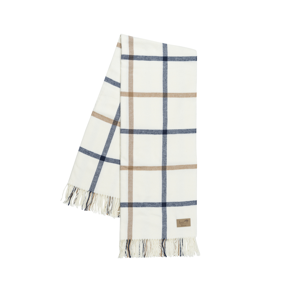 Navy/Caramel Tattersall Plaid Throw | Tattersall Plaid