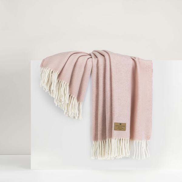 Pink Herringbone Cashmere Throw | Herringbone Cashmere Throw