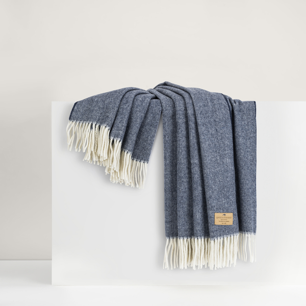 Pacific Herringbone Cashmere Throw | Herringbone Cashmere Throw