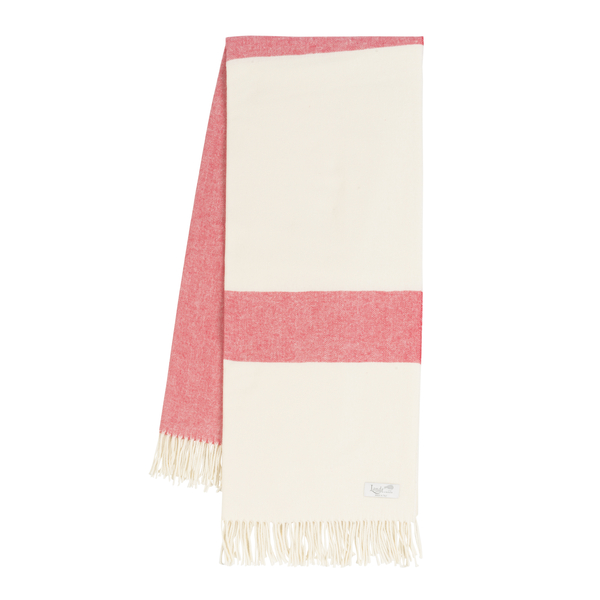 Coral Sydney Herringbone Stripe Throw | Sydney Herringbone Stripe