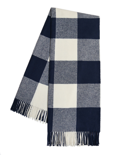 Navy Buffalo Check Throw | Buffalo Check