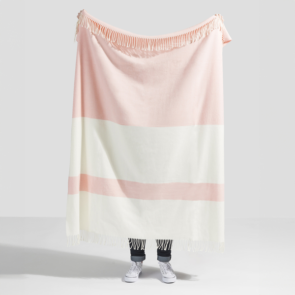 Blush Sydney Herringbone Stripe Throw | Sydney Herringbone Stripe