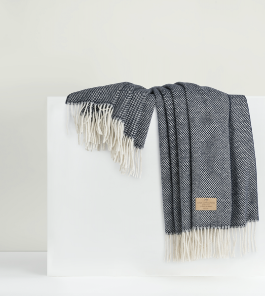 Navy Juno Cashmere Throw | Juno Cashmere